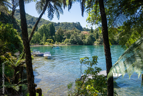 Fototapeta Naklejka Na Ścianę i Meble -  Lake Tarawera in Rotorua New Zealand on a summers day