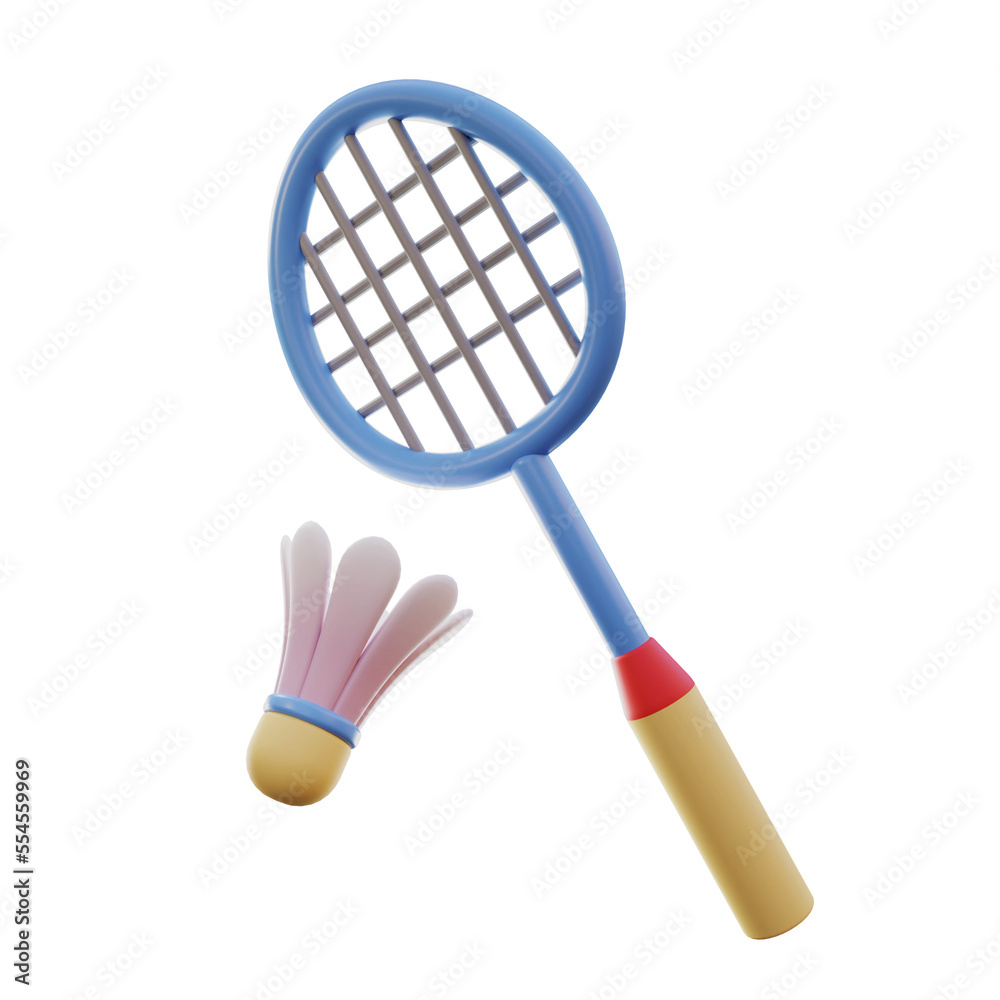 badminton racket and shuttlecock 3d badminton racket and shuttlecock 3d