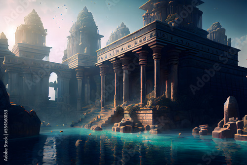 Atlantis, an advanced civilization with magical technology in ancient times