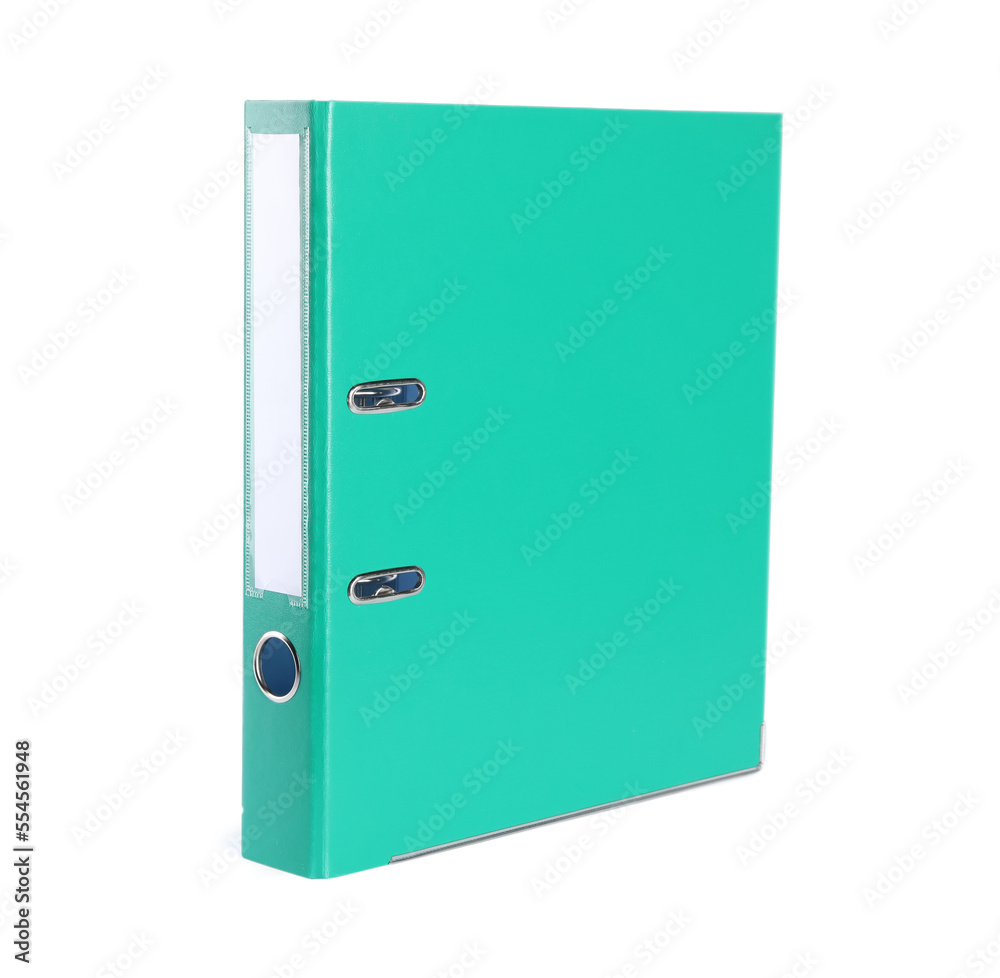 One green office folder isolated on white One green office folder isolated on white