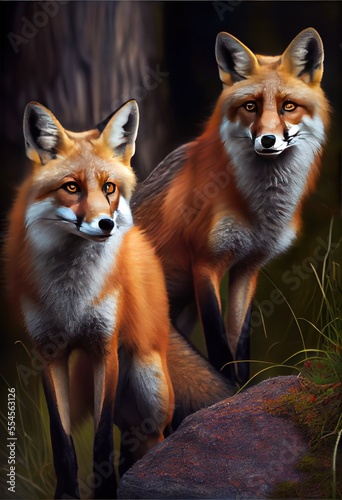 Wild fox in natural habitat - generative ai © Infinite Shoreline