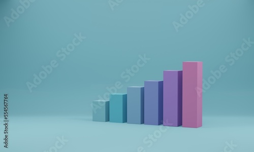 Graph stair step to success. concept of business development to success and growing. 3d rendering  3d illustration