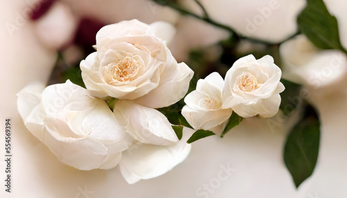Beautiful white flowers on the white background © Kafi