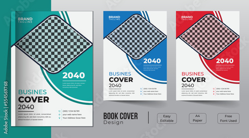 Corporate business book cover template design, Annual business report brochure design, Leaflet presentation, annual report, book cover templates layout in A4 size