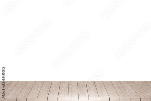 Wooden table  wood table top front view 3d render isolated