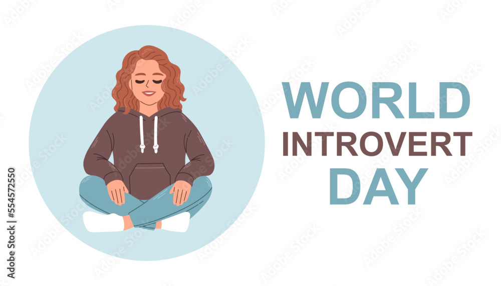 World Introvert Day. January 2. Holiday concept. Template for background, banner, card, poster. Vector EPS10 World Introvert Day. January 2. Holiday concept. Template for background, banner, card, poster. Vector EPS10