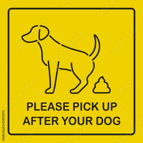 Please Pick up after your dog sign vector eps10 isolated