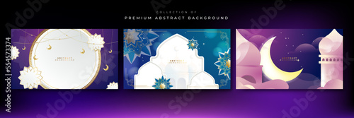 Ramadan background design with islamic decoration for greeting card. Vector illustration