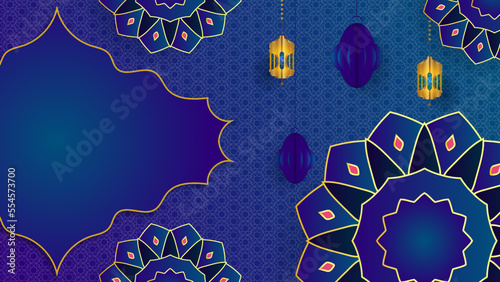 Ramadan background design with islamic decoration for greeting card. Vector illustration