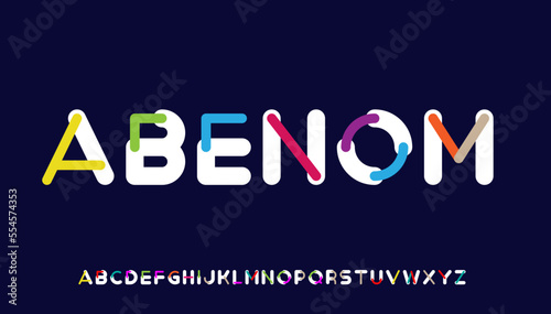colorful minimal calligraphy capital alphabet letter logo design