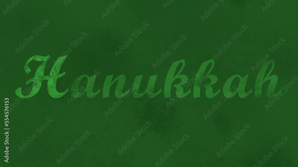 Obraz premium Green Grunge Phone Wallpaper with Hanukkah Greeting