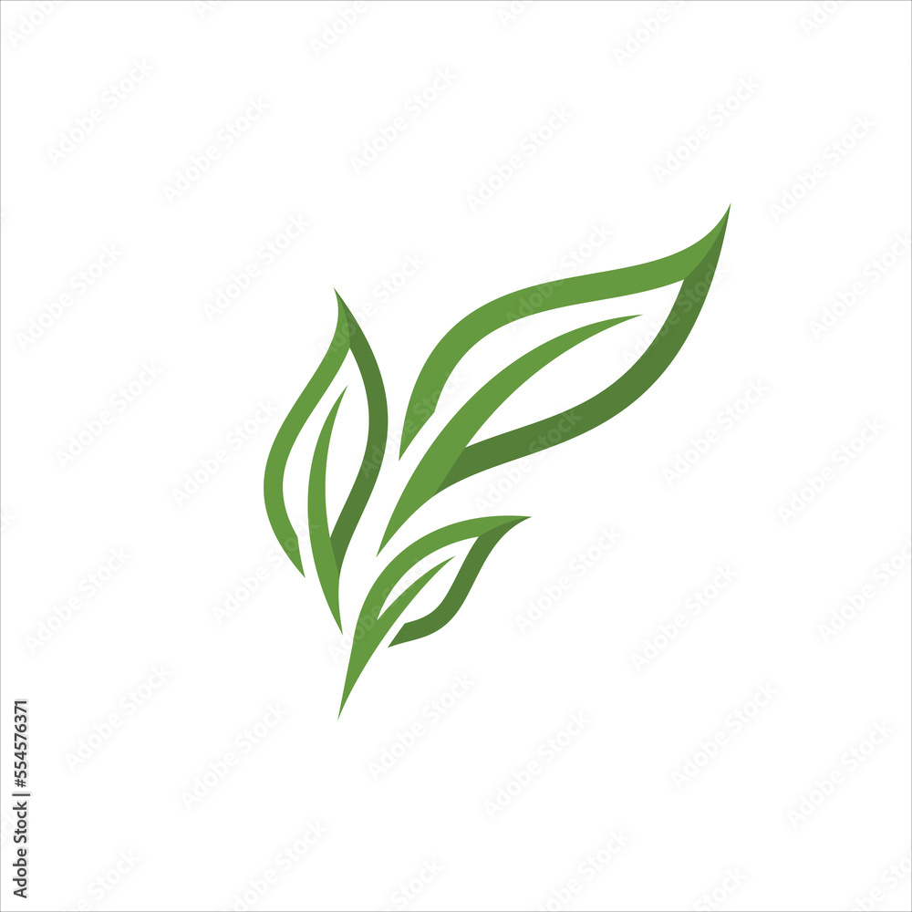 green leaf icons design template vector	