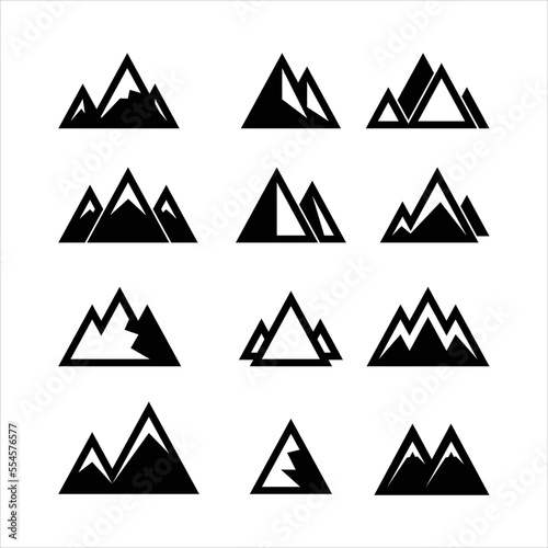 vector mountain icon shape with white background 