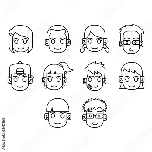 young avatar icon set