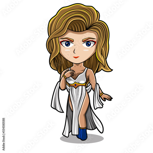 Aphrodite chibi mascot logo design