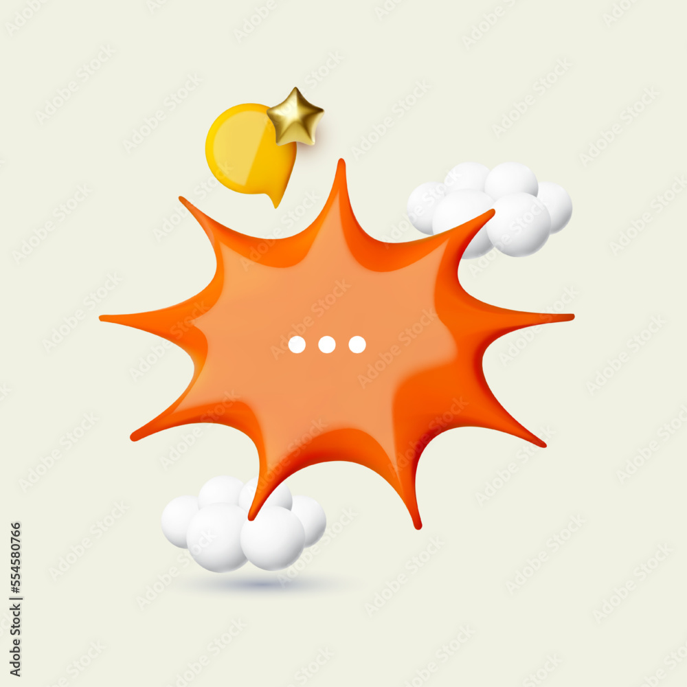 3D bright speech bubbles. Chatting design 3D bright speech bubbles. Chatting design