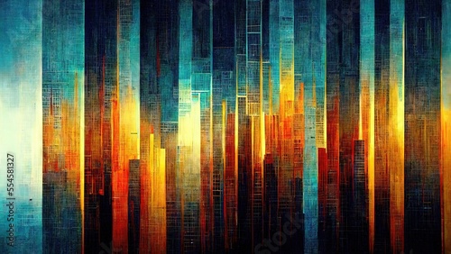 Leto and graphical blind teal and orange futuristic abstract CPU circuit global network atmosphere Sci-fi chic cyberpunk graphic elements generated by Ai
