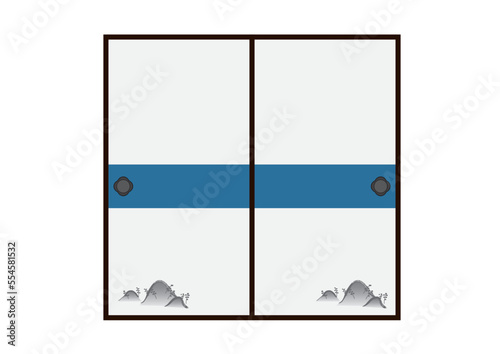 襖のイラスト（水墨画）