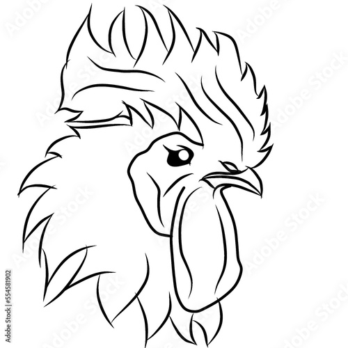 Rooster head vector