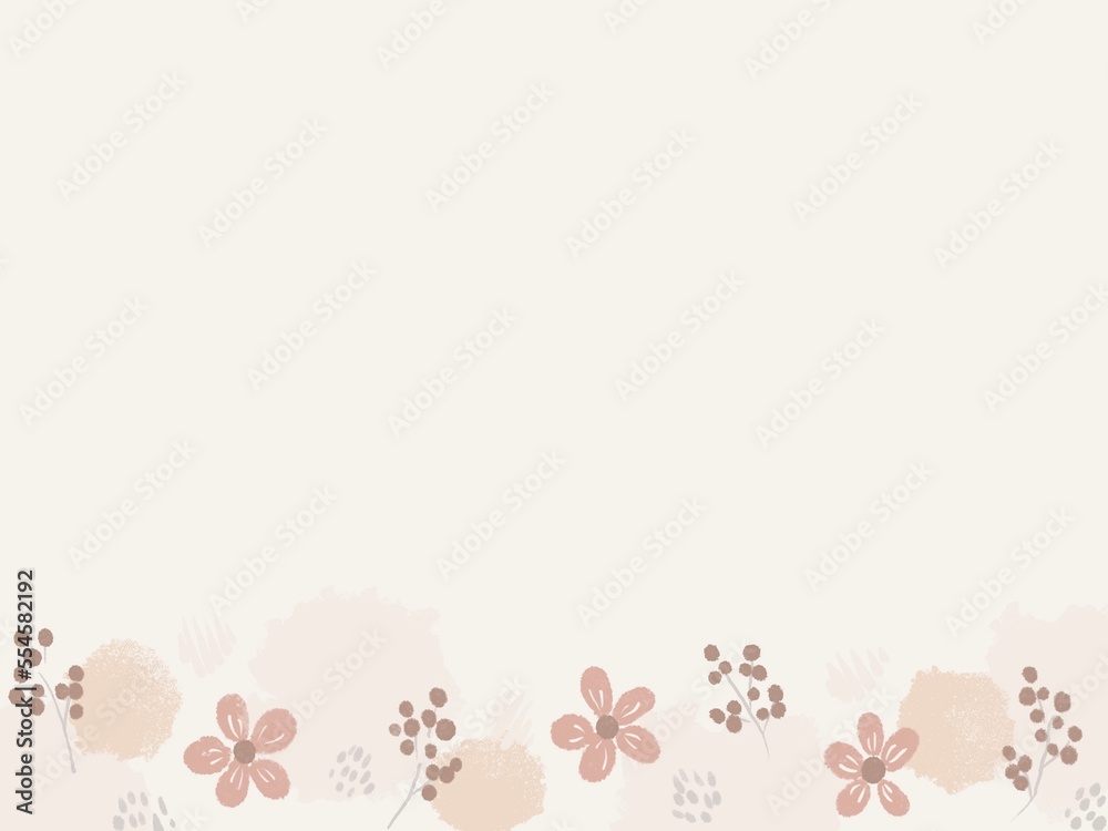 優しい色合いの手描きの可愛い花の背景イラスト 優しい色合いの手描きの可愛い花の背景イラスト