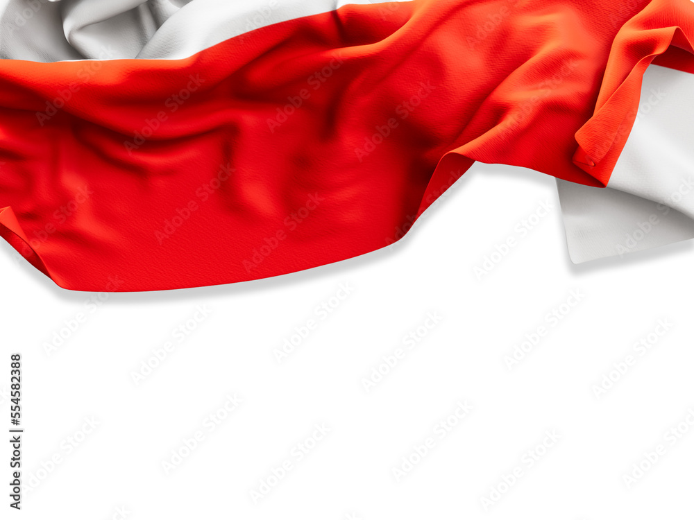 Indonesia flag wrinkled isolated cutout