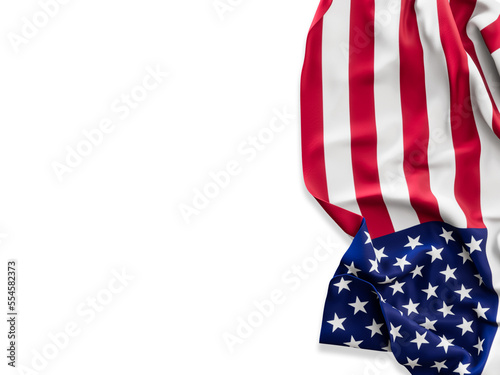 American flag wrinkled isolated cutout