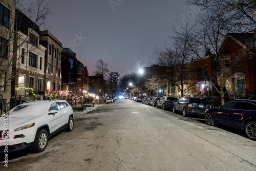 Obraz na płótnie Old Town Chicago at Night at Christmas w salonie