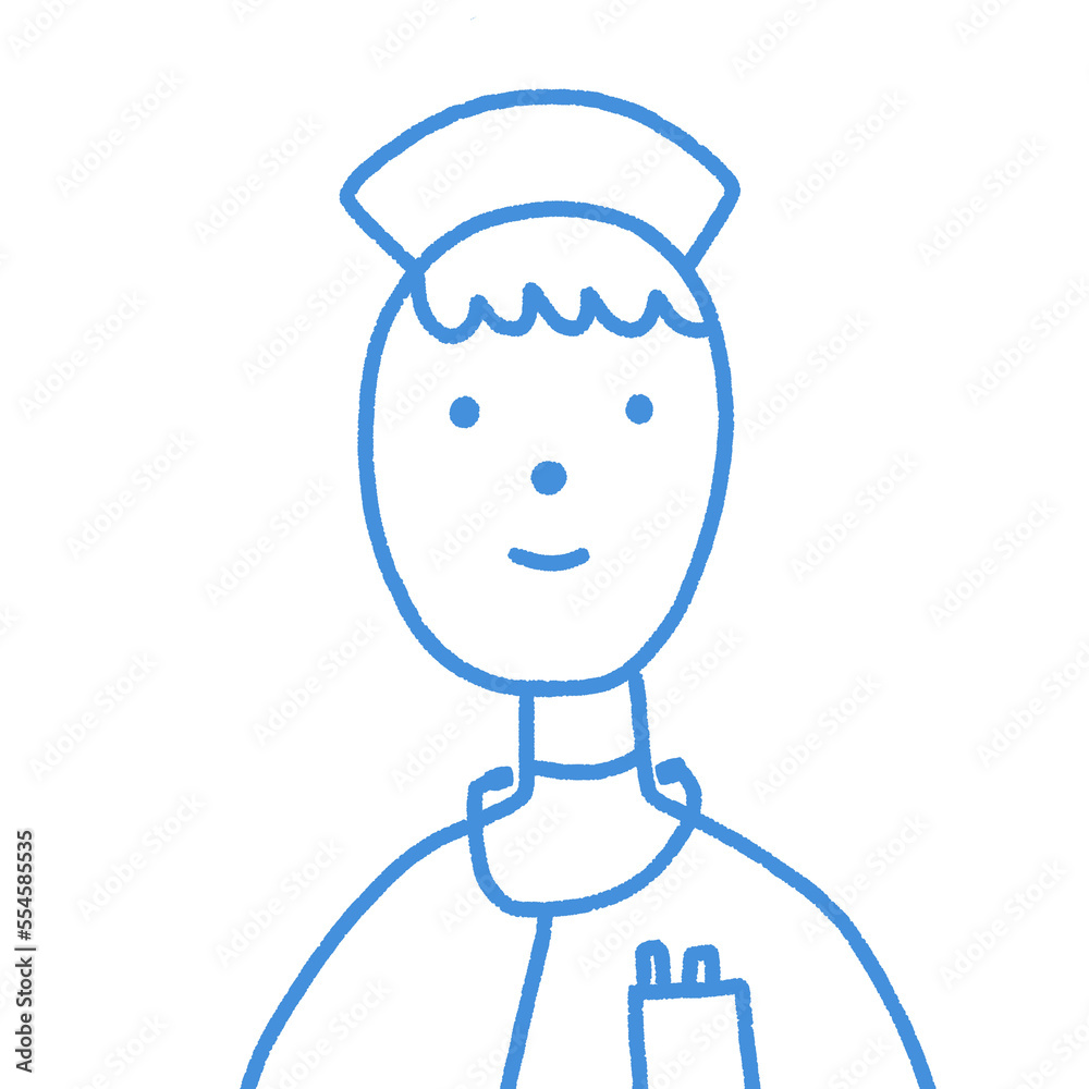 ナースの人物イラスト　医療　看護婦　看護師　介護士　病院　医療スタッフ　女性 ショートカット