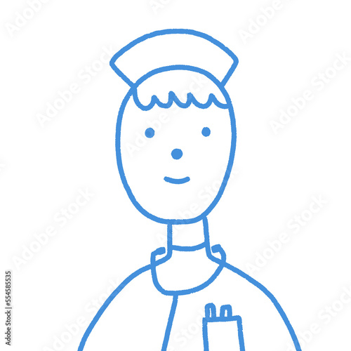 ナースの人物イラスト　医療　看護婦　看護師　介護士　病院　医療スタッフ　女性 ショートカット