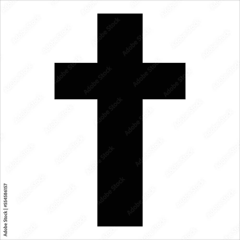 Christian symbol black simple Religion cross icon