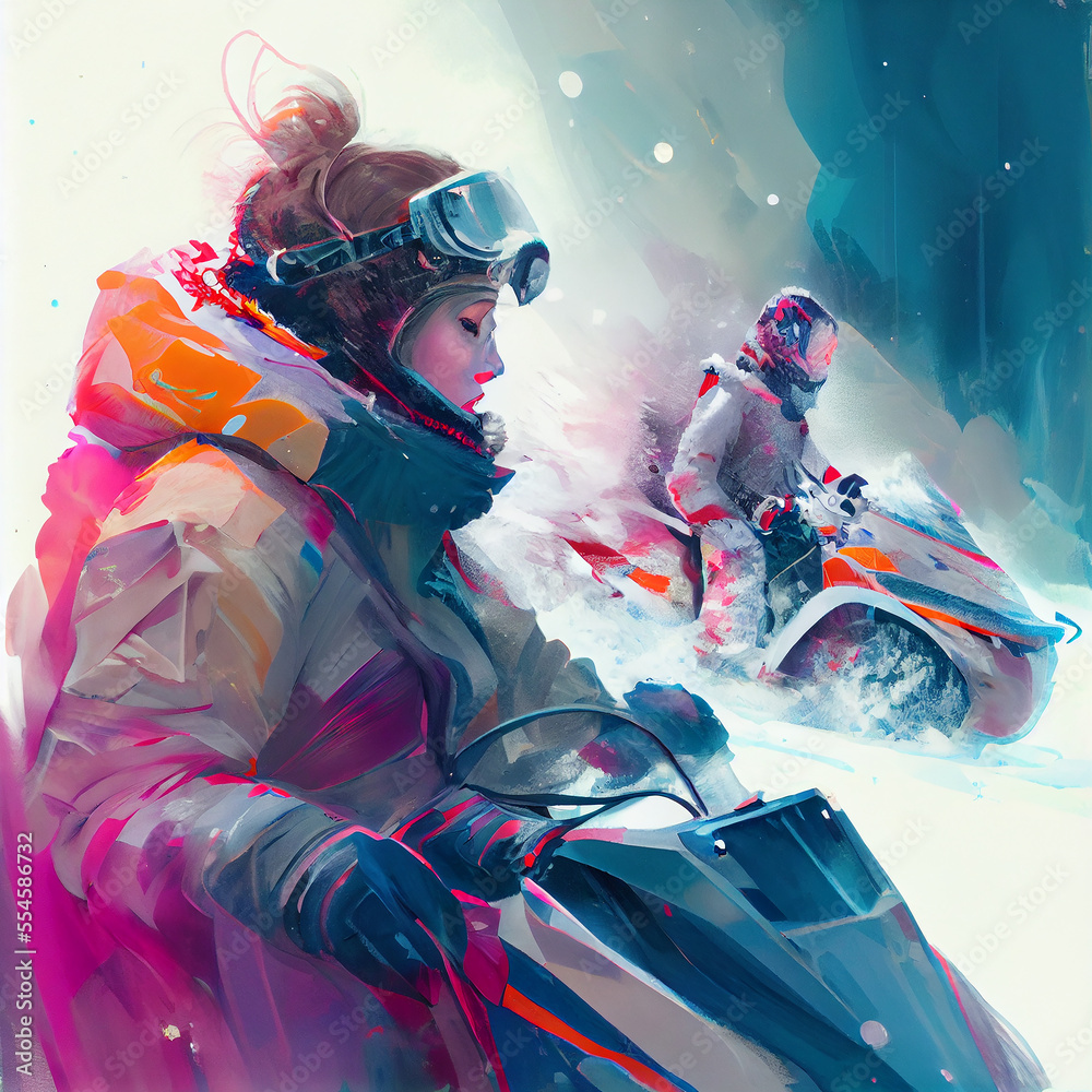 A couple enjoying winter sports