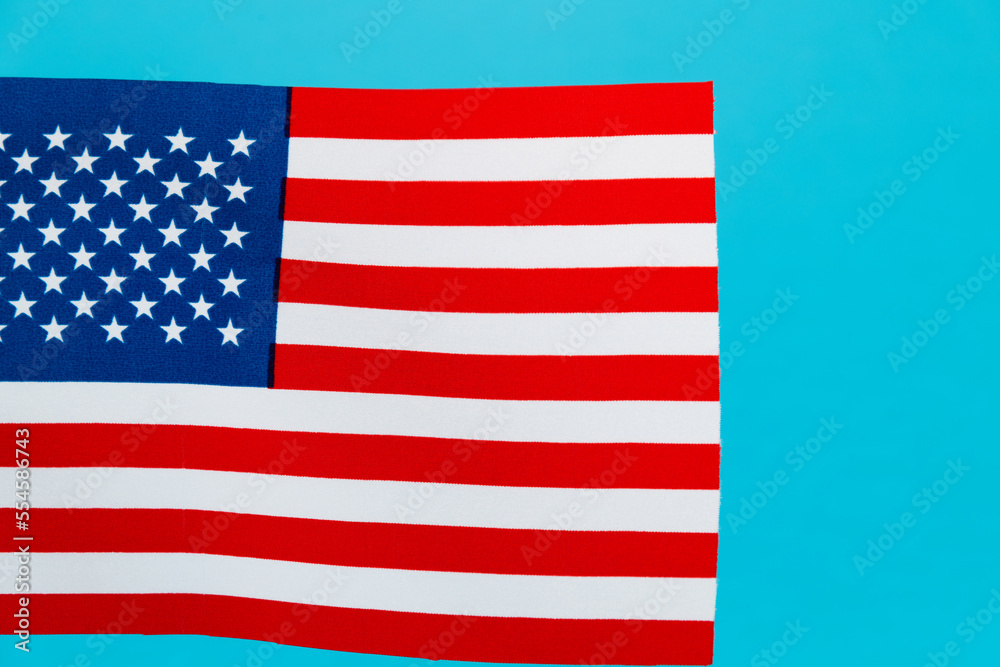 Fototapeta premium American flag on blue background