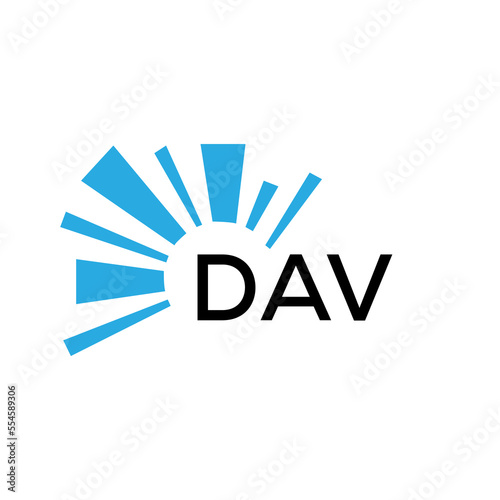 DAV letter logo. DAV blue image on white background and black letter. DAV technology  Monogram logo design for entrepreneur and business. DAV best icon.
