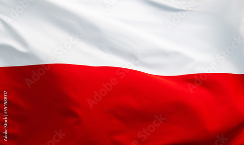 Close up of Poland flag background