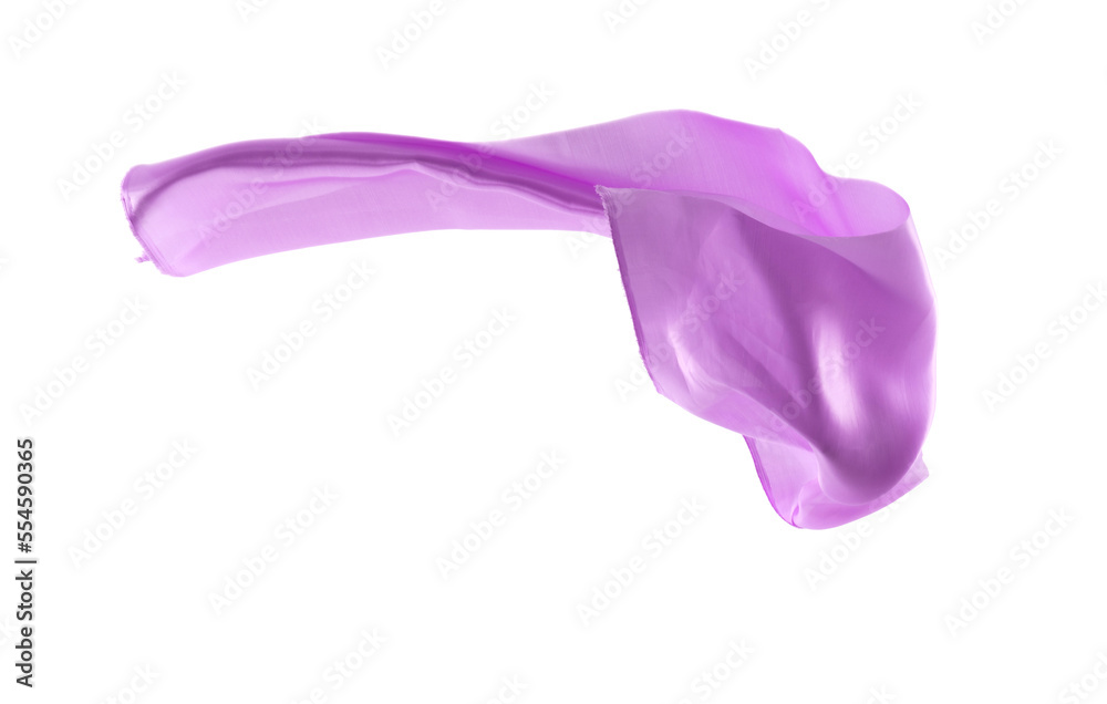 Purple silk flying on white background Purple silk flying on white background