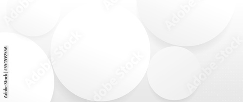 Abstract white circles background. Website  banner and brochure. Vector illustration