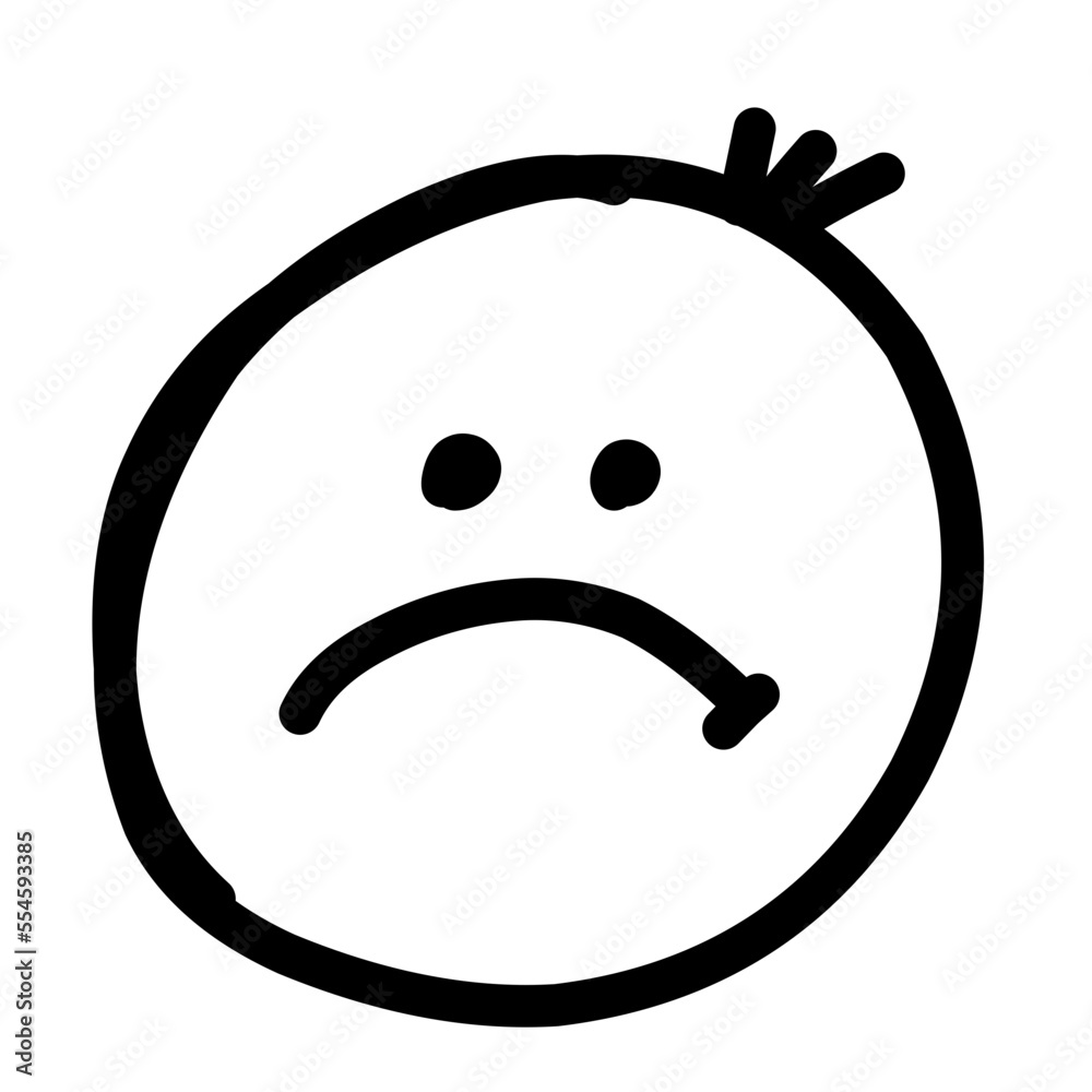 Hand drawn angry and smile emoji Hand drawn angry and smile emoji