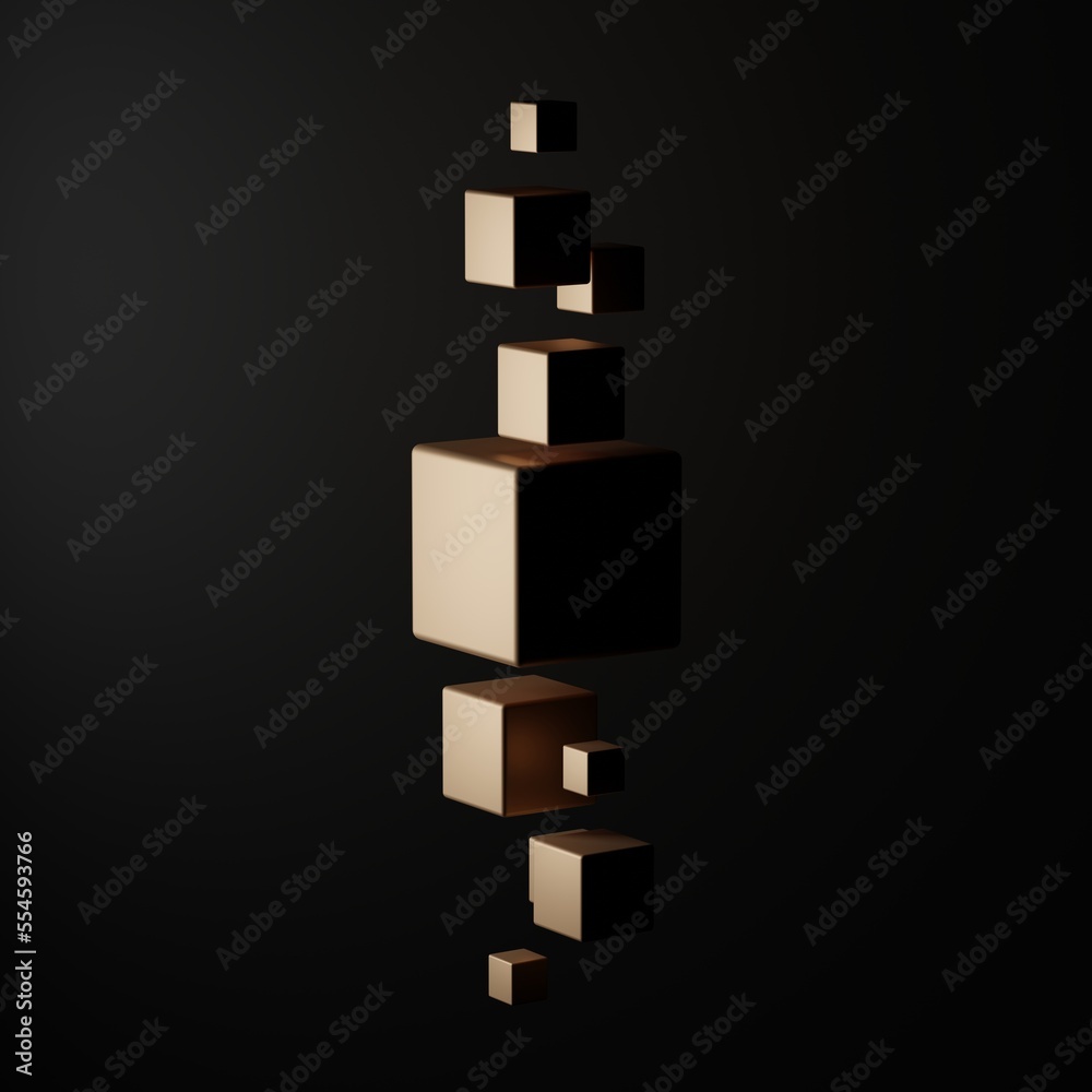 3D rendering Abstract geometry dynamic object with dark background. 3D rendering Abstract geometry dynamic object with dark background.