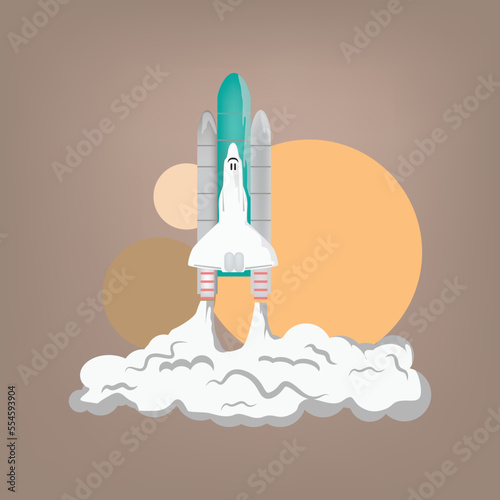 Fototapeta Naklejka Na Ścianę i Meble -  Illustration Vector Of Rocket Launch