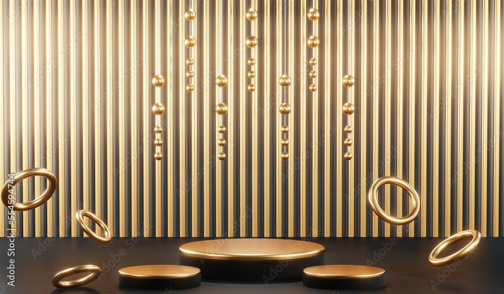 3D rendering of blank product background for cream cosmetics Modern black podium background 3D rendering of blank product background for cream cosmetics Modern black podium background