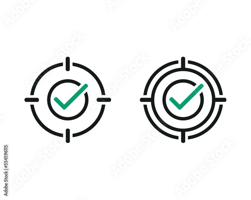 Target aim checkmark. Illustration vector