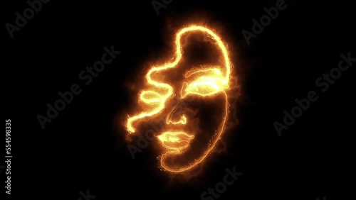 Wallpaper Mural The image of a woman drawn with fiery lines Torontodigital.ca