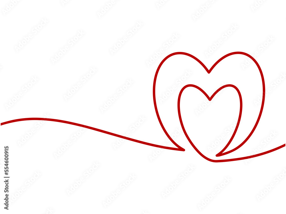 Heart Line Illustration for Valentine Day