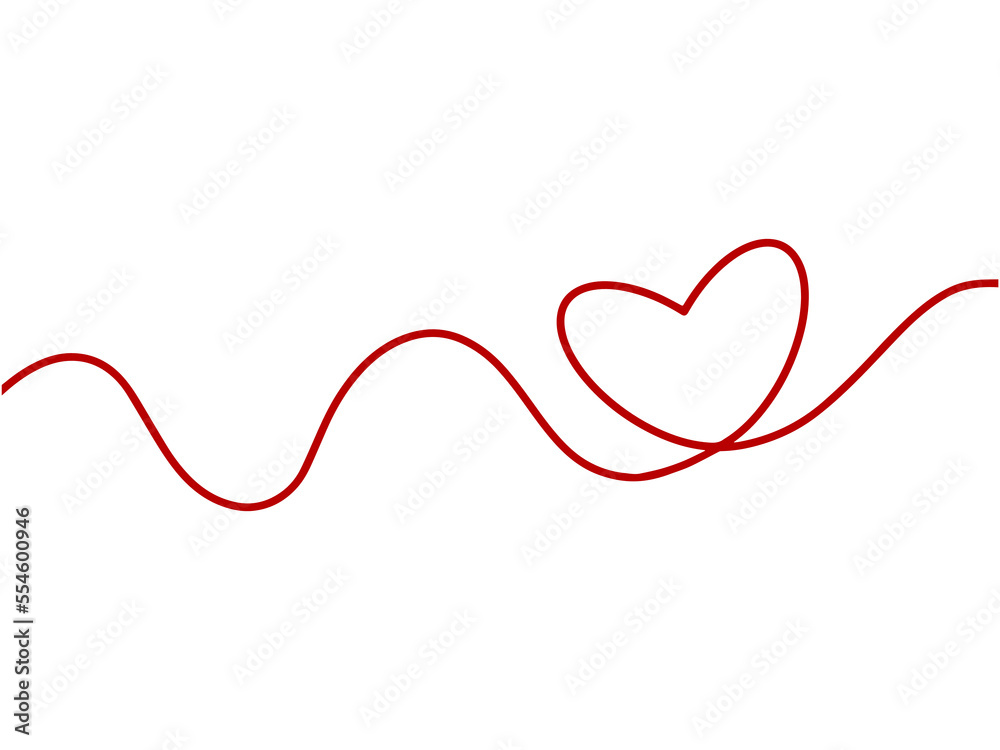 Heart Line Illustration for Valentine Day