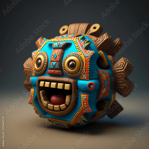Happy Aztec Emoji. AI Generated. 2022 Emojis. 