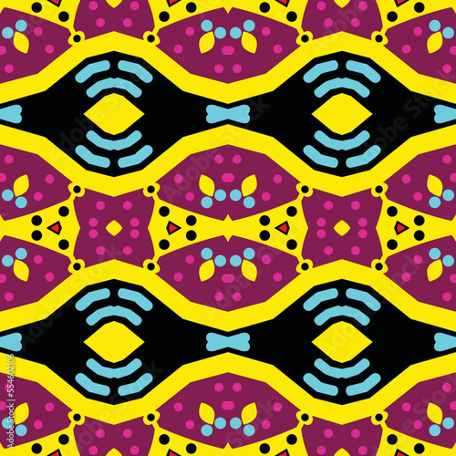 Abstract yellow magenta seamless pattern © mrhighsky