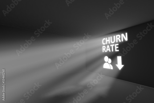 Canvas Print CHURN RATE rays volume light concept 3d illustration