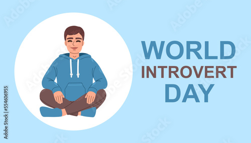World Introvert Day. January 2. Holiday concept. Template for background, banner, card, poster. Vector EPS10