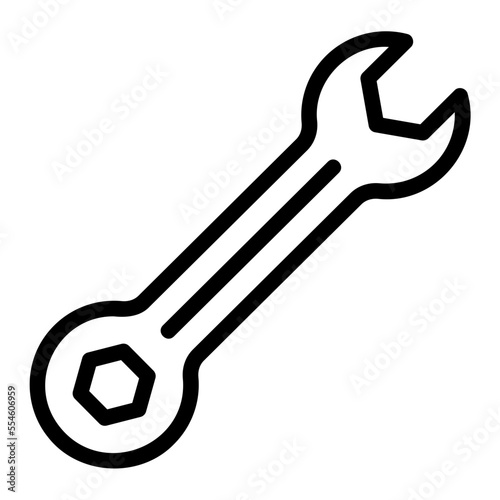 adjustable wrench line icon