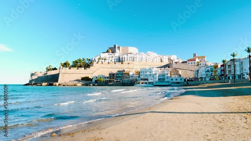 Peniscola castle and beach, Castellon in Spain photo